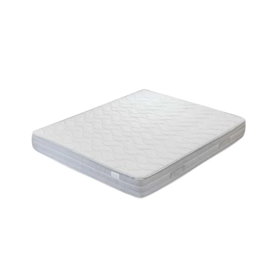 Tapicerowane łóżko podwójne z 2 stolikami nocnymi i materacem Made in Italy - Aaron Viadurini