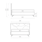 Tapicerowane podwójne łóżko ze schowkiem Made in Italy - Sunflower Viadurini