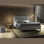 Tapicerowane podwójne łóżko ze schowkiem Made in Italy - Sunflower Viadurini