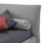 Łóżko podwójne tapicerowane z pudełkiem, tkaniną lub ekoskórą Made in Italy - Lardino Viadurini