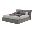 Łóżko podwójne tapicerowane z komodą z ekoskóry lub tkaniny - Notre Dame Viadurini