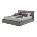 Podwójne łóżko tapicerowane z komodą ze sztucznej skóry lub tkaniny - Notre Dame