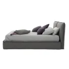 Łóżko podwójne tapicerowane z komodą z ekoskóry lub tkaniny - Notre Dame Viadurini