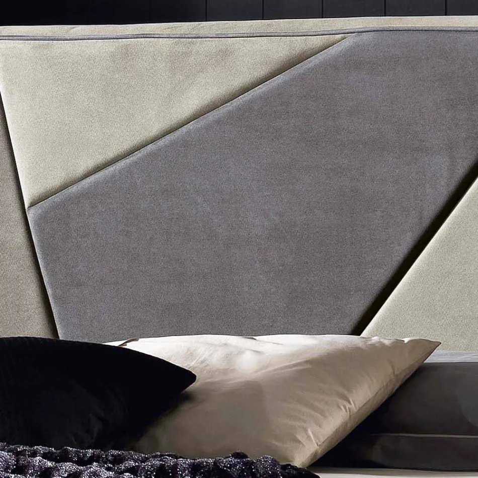 Łóżko tapicerowane dwuosobowe z podnoszonym pojemnikiem 160x190 / 200cm Mia Viadurini