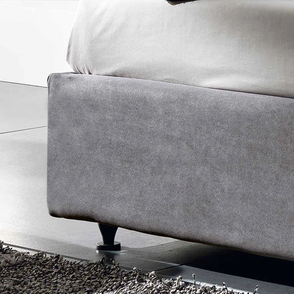 Łóżko tapicerowane dwuosobowe z podnoszonym pojemnikiem 160x190 / 200cm Mia Viadurini