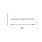 Łóżko podwójne tapicerowane ze schowkiem z tkaniny - Belle Viadurini
