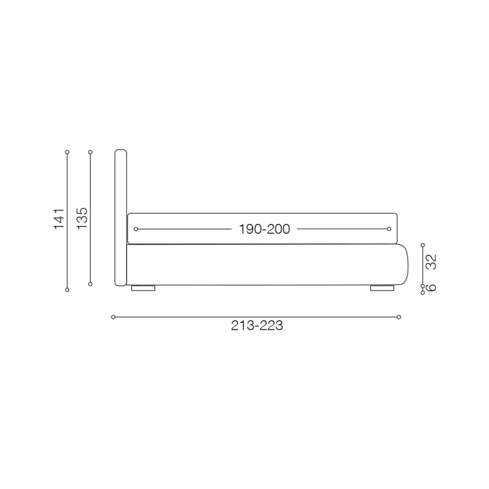 Łóżko podwójne tapicerowane ze schowkiem z tkaniny - Belle Viadurini