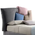 Łóżko podwójne tapicerowane ze schowkiem z tkaniny - Belle Viadurini