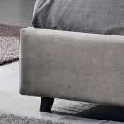 Podwójne łóżko wyściełane z nowoczesnym pojemnikiem 160x190 / 200 Reby Viadurini