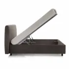 Podwójne łóżko wyściełane z nowoczesnym pojemnikiem 160x190 / 200 Reby Viadurini