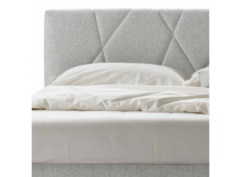 Łóżko tapicerowane z pojemnikiem z tkaniny Made in Italy - Pebble Viadurini