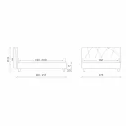 Łóżko tapicerowane z pojemnikiem z tkaniny Made in Italy - Pebble Viadurini