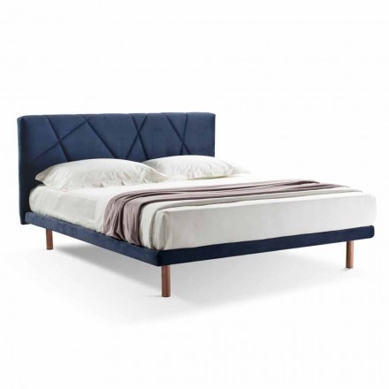 Wysokiej jakości tapicerowane podwójne łóżko Made in Italy - Pebble Viadurini