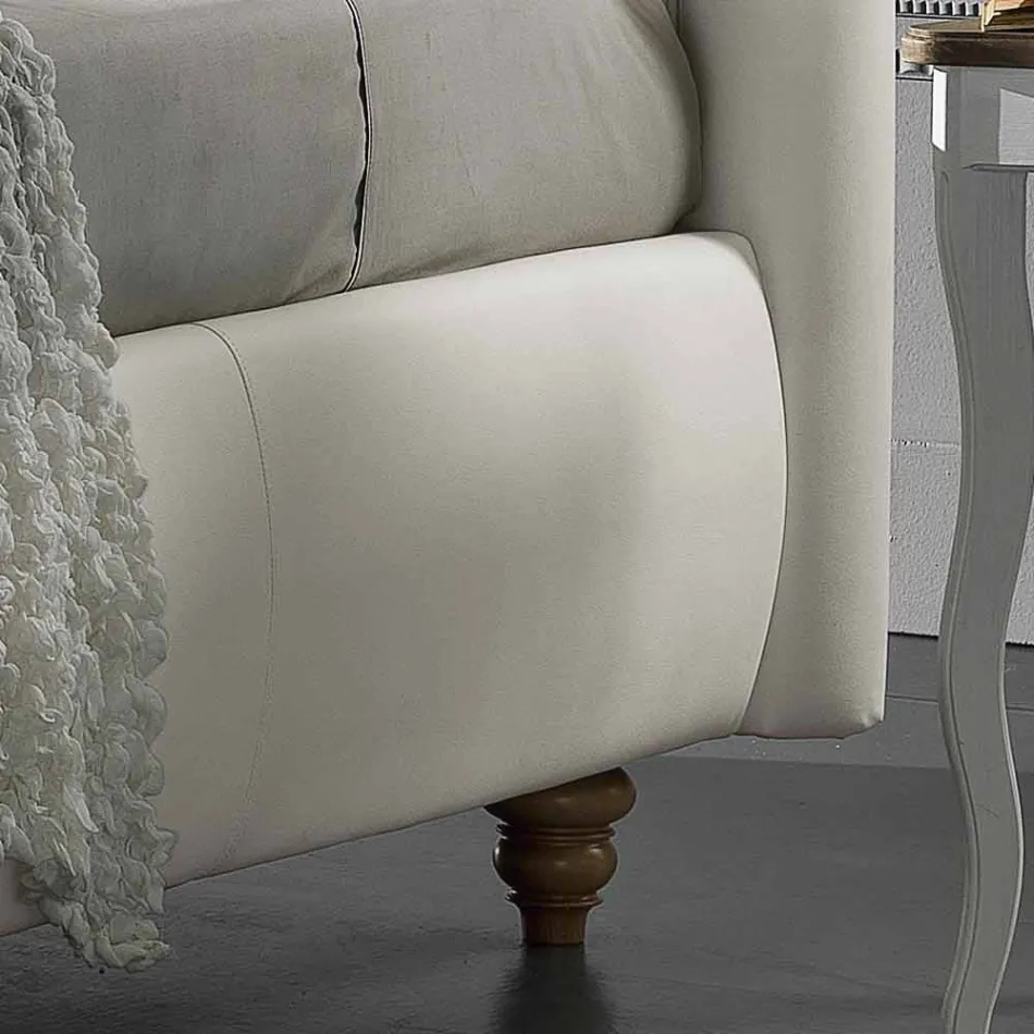 Łóżko dwuosobowe tapicerowane z imitacji skóry z pojemnikiem 160x190 / 200 cm Agly Viadurini