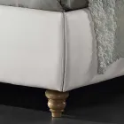 Łóżko dwuosobowe tapicerowane z imitacji skóry z pojemnikiem 160x190 / 200 cm Agly Viadurini