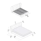 Łóżko podwójne tapicerowane pianką poliuretanową Made in Italy - Capriccio Viadurini