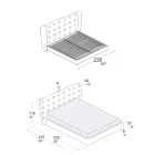 Łóżko podwójne tapicerowane pianką poliuretanową Made in Italy - Capriccio Viadurini
