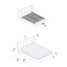 Łóżko podwójne tapicerowane pianką poliuretanową Made in Italy - Capriccio Viadurini