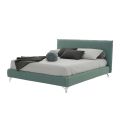 Podwójne łóżko tapicerowane tkaniną lub ekoskórą Made in Italy - Elettro