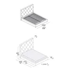 Łóżko podwójne tapicerowane pokryte tkaniną lub skórą - Celebre Viadurini