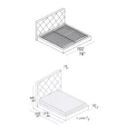 Łóżko podwójne tapicerowane pokryte tkaniną lub skórą - Celebre Viadurini