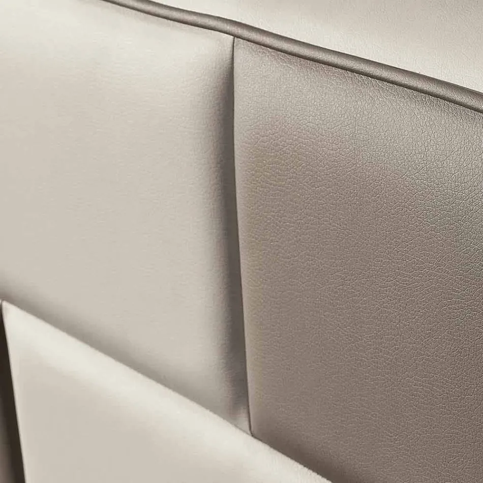 Podwójne łóżko z imitacji skóry ze schowkiem 160x190 / 200 cm Gin Viadurini