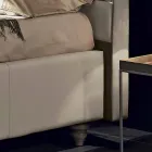 Podwójne łóżko z imitacji skóry ze schowkiem 160x190 / 200 cm Gin Viadurini