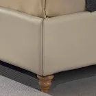 Podwójne łóżko z imitacji skóry ze schowkiem 160x190 / 200 cm Gin Viadurini