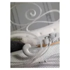 Żelazne podwójne łóżko ze skoordynowanym podnóżkiem Made in Italy - Laser Viadurini