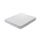 Podwójne łóżko z żelaza i prawdziwej skóry, 2 szafki nocne i materac - powody Viadurini