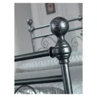 Podwójne łóżko z rurowych rurek żelaznych w kolorze czarnym i srebrnym Made in Italy - geometria Viadurini