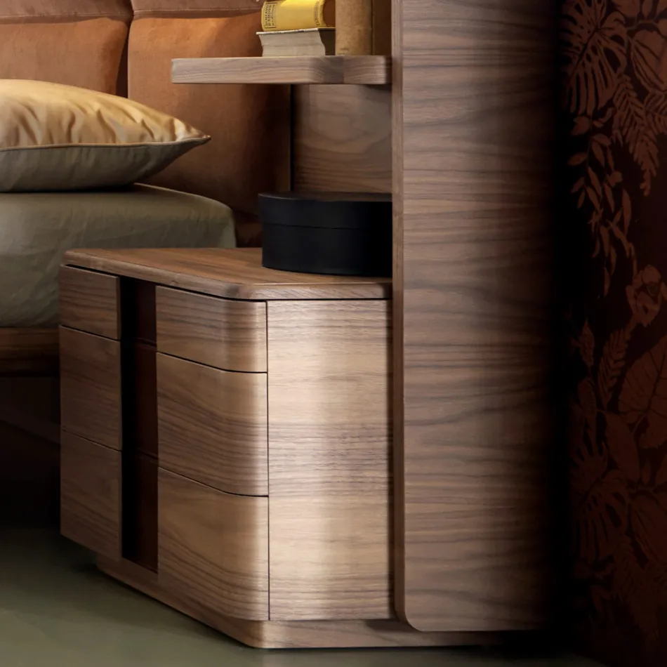 Lozko podwojne z litego drewna Grilli York made in Italy Viadurini