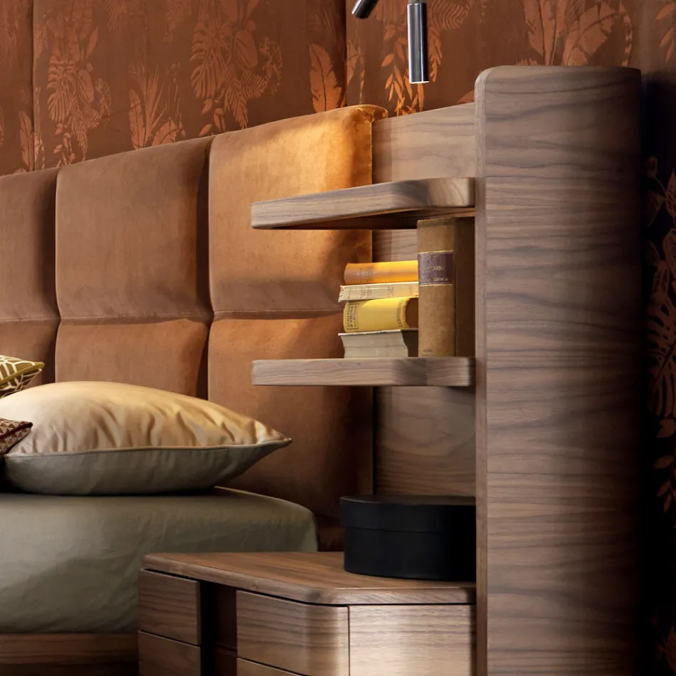 Lozko podwojne z litego drewna Grilli York made in Italy Viadurini