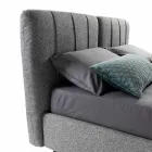 Materiał Podwójne łóżko z pudełkiem i pasiastym zagłówkiem Made in Italy - Nives Viadurini