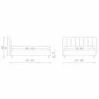 Materiał Podwójne łóżko z pudełkiem i pasiastym zagłówkiem Made in Italy - Nives Viadurini