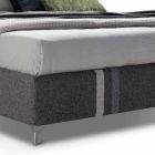 Podwójne łóżko materiałowe z pojemnikiem Made in Italy - Paolo Viadurini