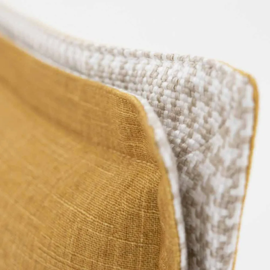 Podwójne łóżko z tkaniny z metalowymi nóżkami Made in Italy - Glorio Viadurini