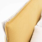 Podwójne łóżko z tkaniny z metalowymi nóżkami Made in Italy - Glorio Viadurini