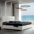 Nowoczesne łóżko podwójne z pudełkiem i pikowanym zagłówkiem - Londyn Viadurini