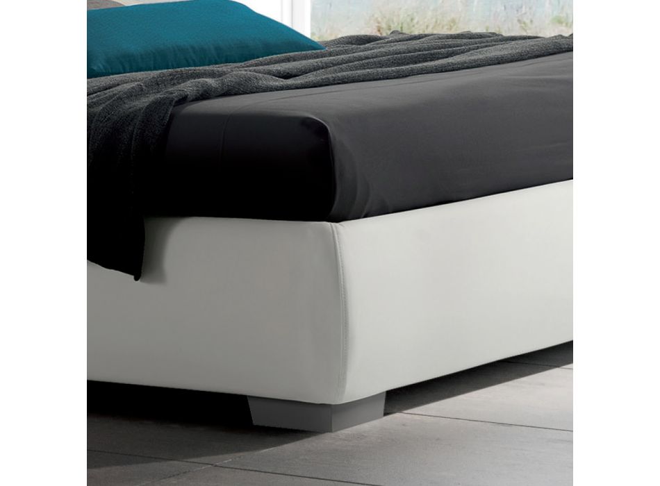 Nowoczesne łóżko podwójne z pudełkiem i pikowanym zagłówkiem - Londyn Viadurini