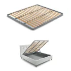 Nowoczesne łóżko podwójne z pudełkiem i pikowanym zagłówkiem - Londyn Viadurini