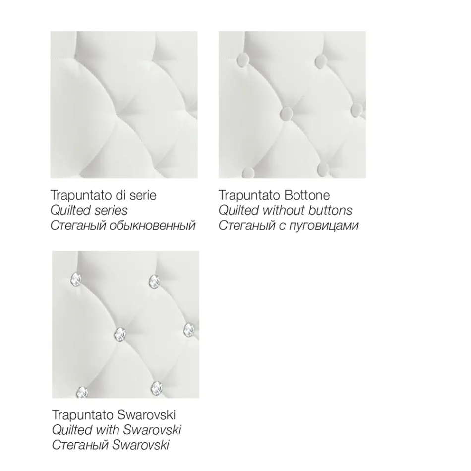 Nowoczesne łóżko podwójne z pudełkiem i pikowanym zagłówkiem - Londyn Viadurini