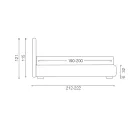 Nowoczesne łóżko podwójne z pudełkiem i pikowanym zagłówkiem - Londyn Viadurini