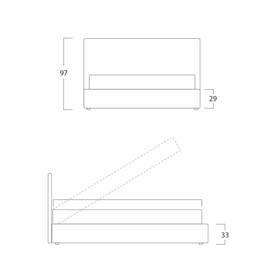 Nowoczesne podwójne łóżko z pojemnikiem Gaya New firmy Bolzan Viadurini