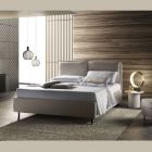 Nowoczesne podwójne łóżko z tapicerowanym zagłówkiem Made in Italy - Ernesta Viadurini