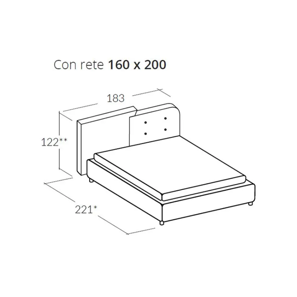 Podwójne łóżko o nowoczesnym designie z szarego i pomarańczowego aksamitu - Plorifon Viadurini