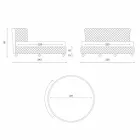 Luksusowe okrągłe nowoczesne podwójne łóżko ze sztucznej skóry Made in Italy - Dream Viadurini