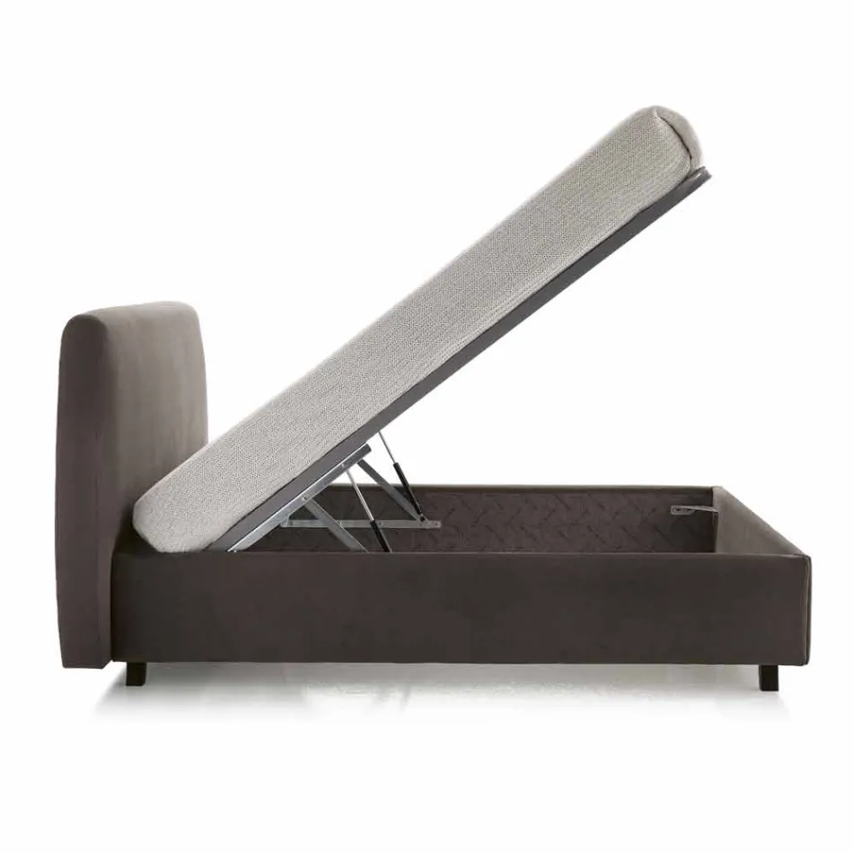 Nowoczesne podwójne łóżko wyściełane z podnośnikiem 160x190 / 200cm Mia Viadurini