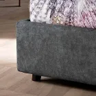 Nowoczesne podwójne łóżko tapicerowane o pikowanym lub gładkim wzorze - Aftamo Viadurini