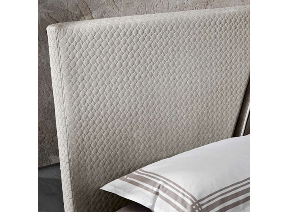Nowoczesne podwójne łóżko tapicerowane o pikowanym lub gładkim wzorze - Aftamo Viadurini